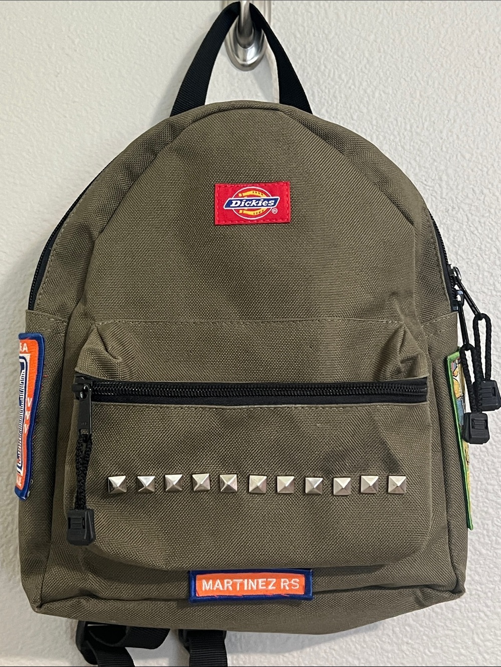 Vintage Dickies by Yak Pak Green Backpack with Metal Stud Accents Customized